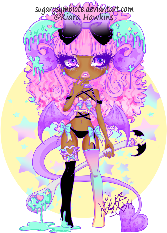 Ice Cream Demon Chibi~ By Sugarysymbiote - Illustration (800x976)