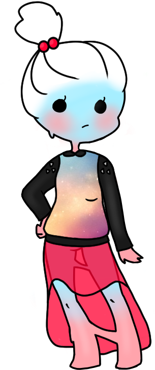 Pastel Goth Slime Girl - Cartoon (331x770)