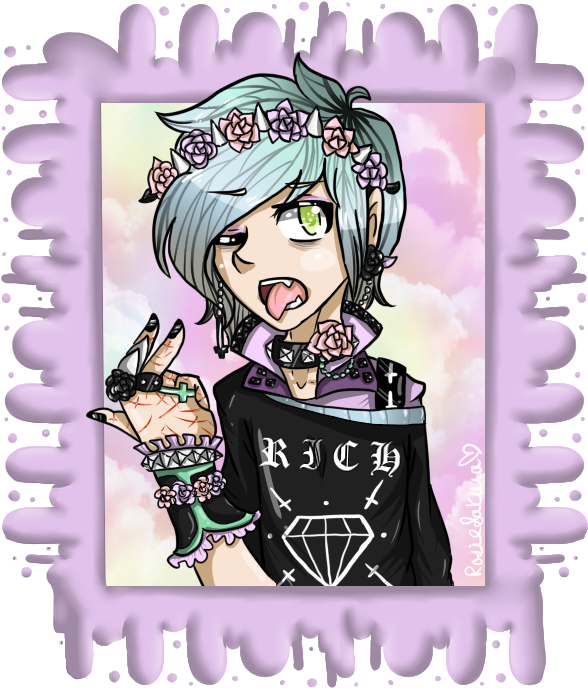Image From Http - Flower Crown Pastel Goth (600x700)