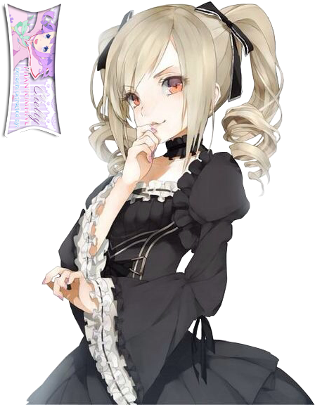 Cute Anime Gothic Lolita Girl Extracted Bycielly By - Cute Gothic Anime Girl (500x584)