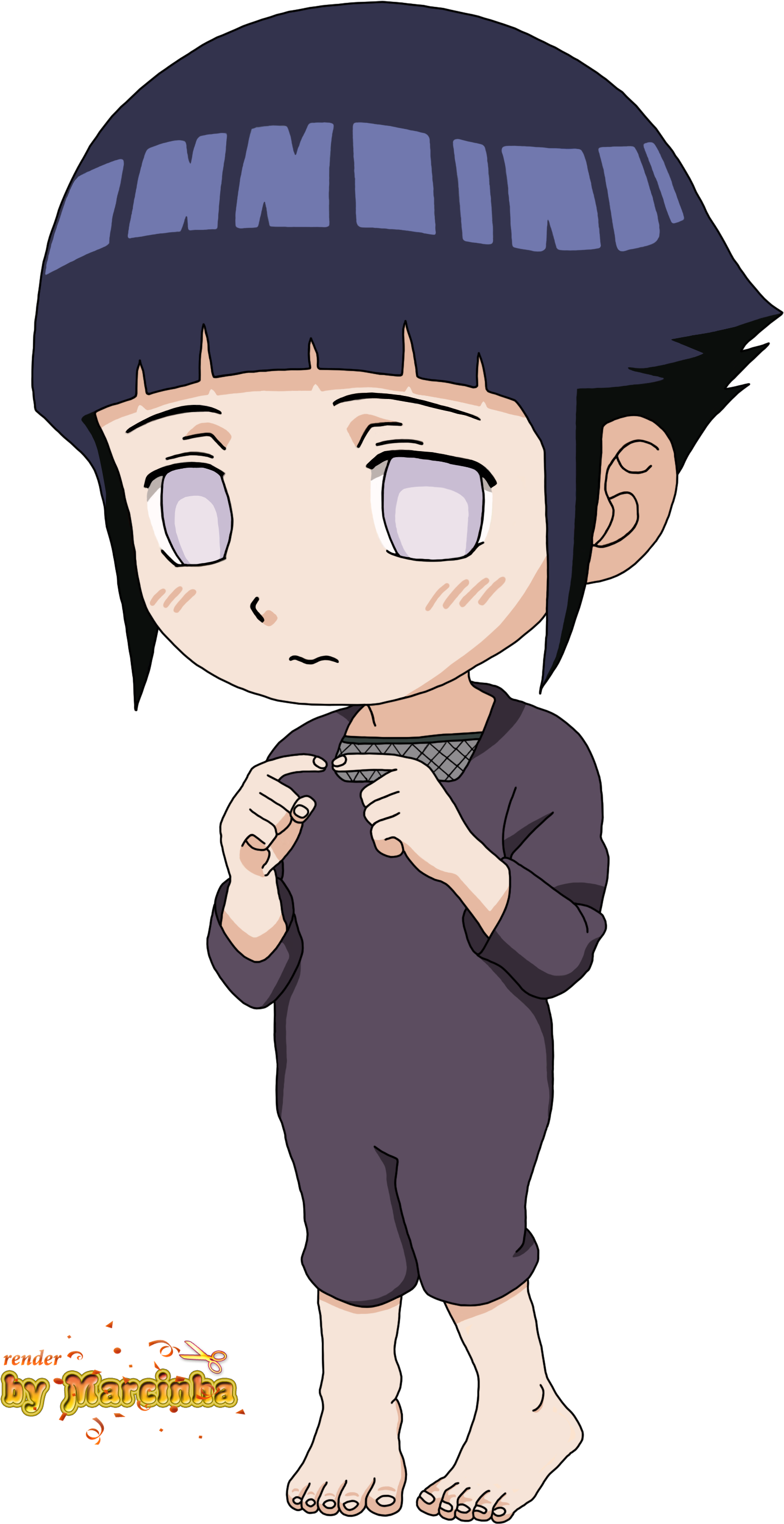 Render Hinata Hyuga Childhood By Marcinha20 Render - Hinata Hyuga Chibi Png (1800x3200)