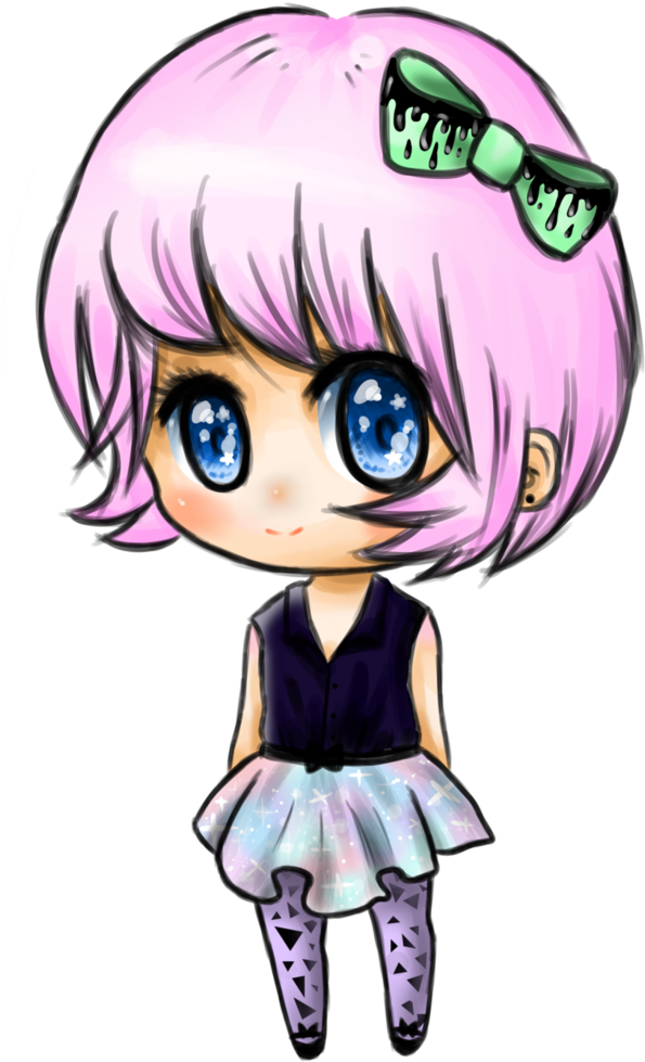Pastel Goth-isch Chibi By Tinylittledeer On Deviantart - Chibi (750x1064)
