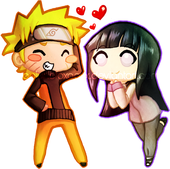 Naruhina Chibi Love - Naruto Y Hinata Chibi Png (600x587)