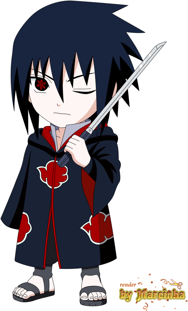 Render Chibi Akatsuki Sasuke By Marcinha20 On Deviantart - Akatsuki Sasuke (745x1073)