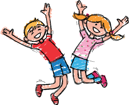 Inspirational Happy Girl Clipart African American Kids - Happy Boy And Girl Clipart (490x399)