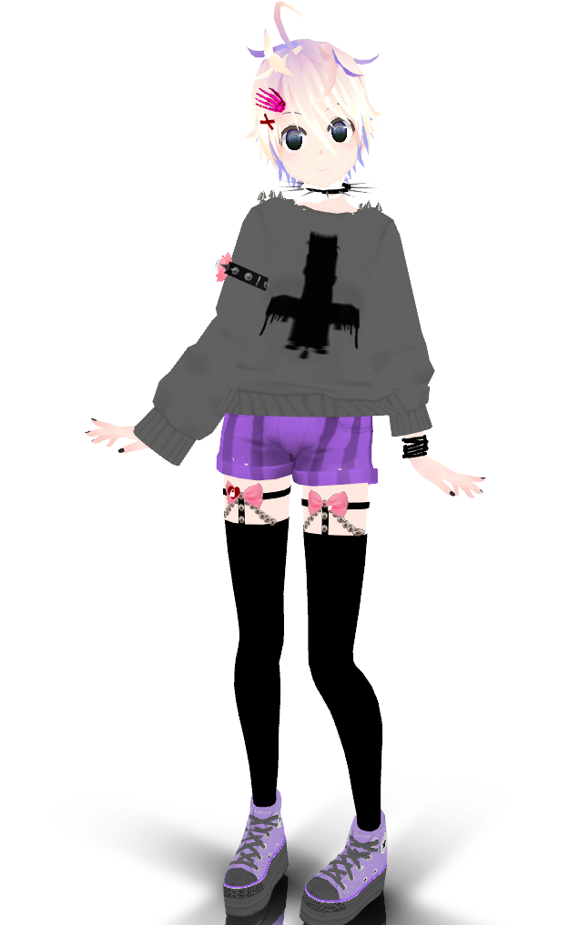 Mmd] Pastel Goth Rin Wip By Ruuruuchannie On Deviantart - Leggings (768x1024)