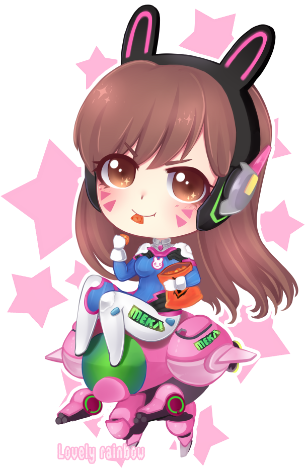 Pastel Goth Clothes For Kids - Overwatch D Va Chibi (708x1000)