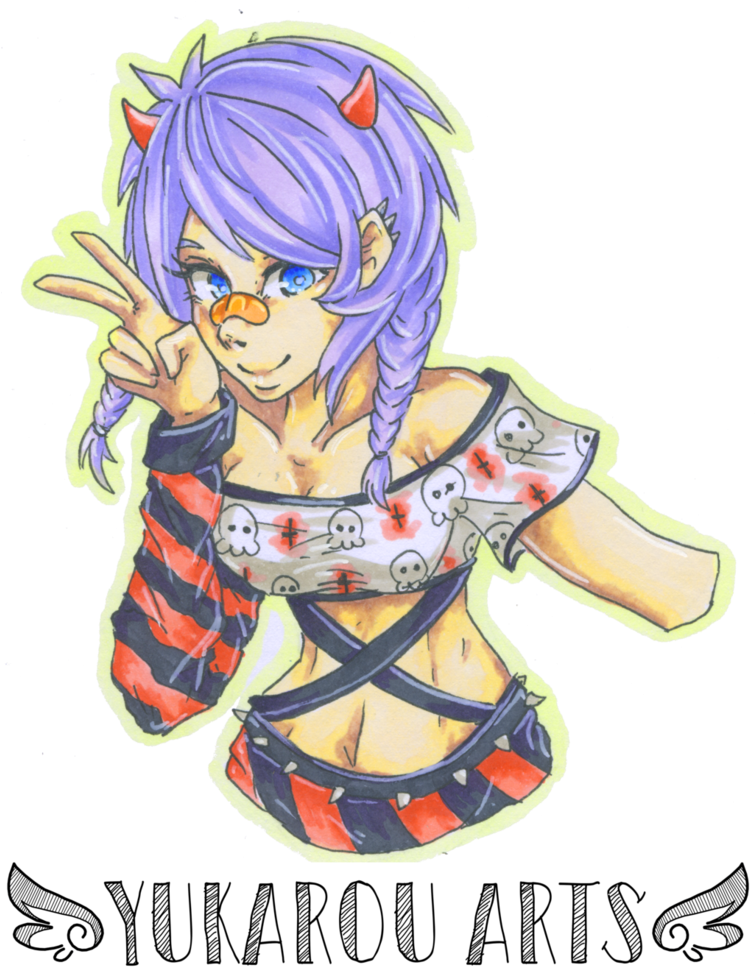 Pastel Goth Girl By Yukarouarts - Cartoon (754x1060)