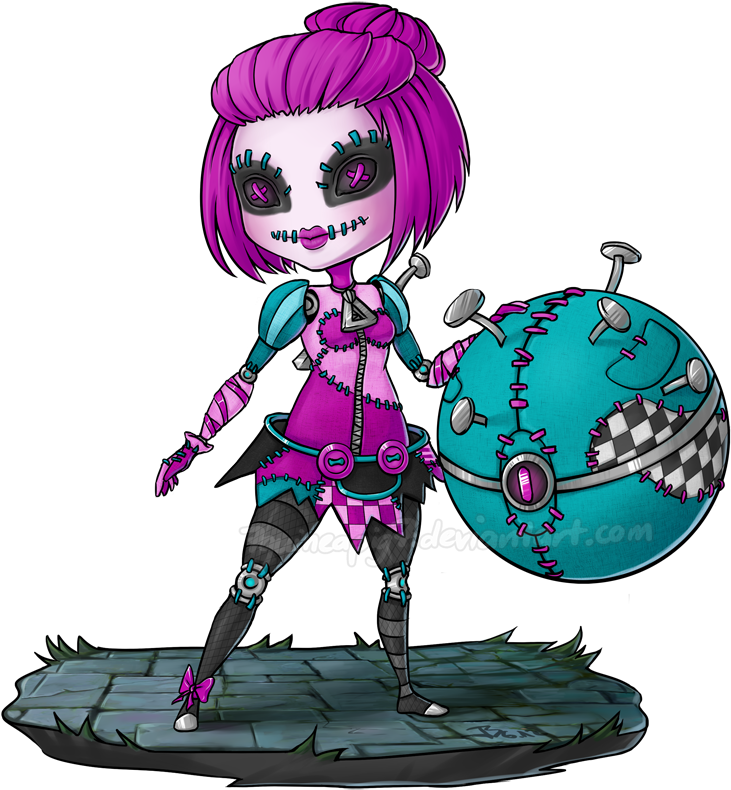 Orianna Sewn Chaos Chibi By 7guineapig7 - Lol Orianna Sewn Chaos (820x874)