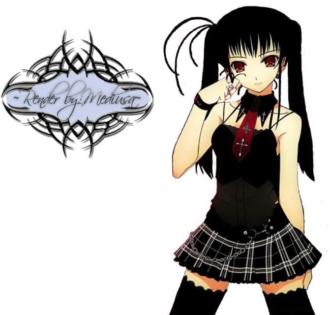 Anime Gothic Girl - Gothic Anime Png (900x675)