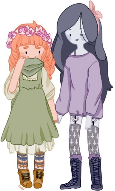 Mori Girl Bubblegum And Pastel Goth Marceline - Princess Bubblegum (468x750)