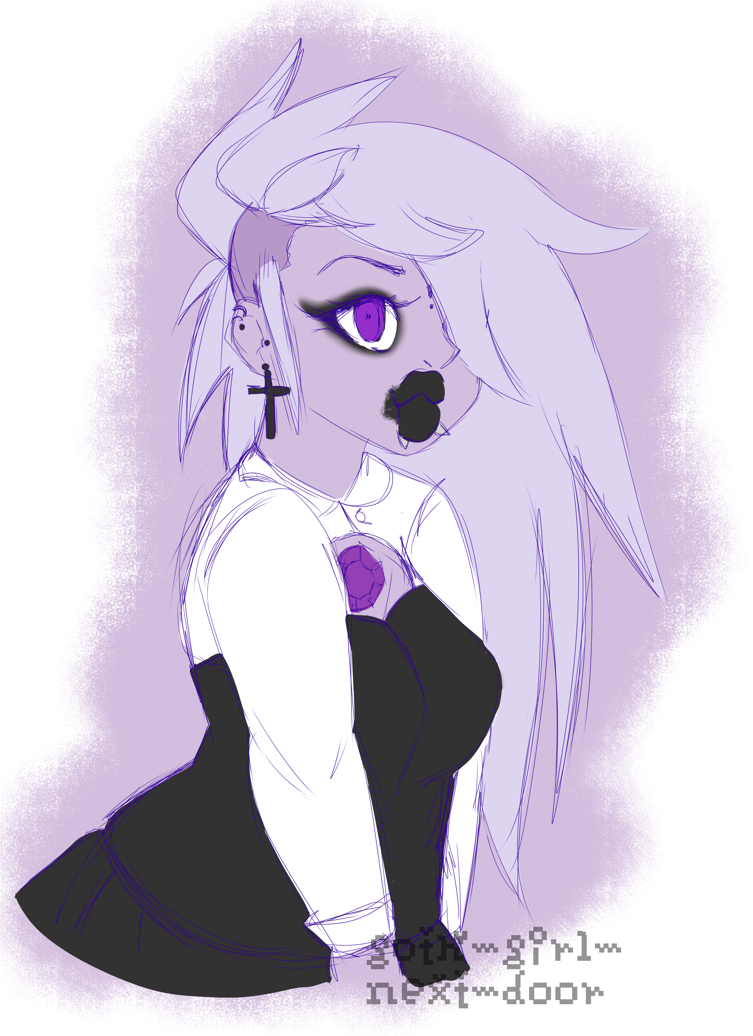 Goth Girl Drawing Tumblr - Cartoon (2483x3380)