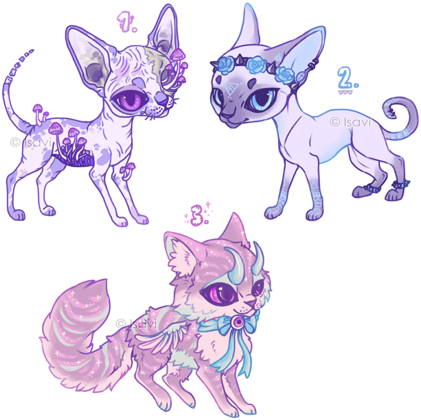 Pastel Goth Cats Auction Closed By Isavi - Pastel Goth Cat Art (900x879)