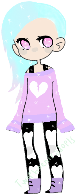 Pastel Goth Girl *open* By Twophoenixadopts - Cartoon (300x700)