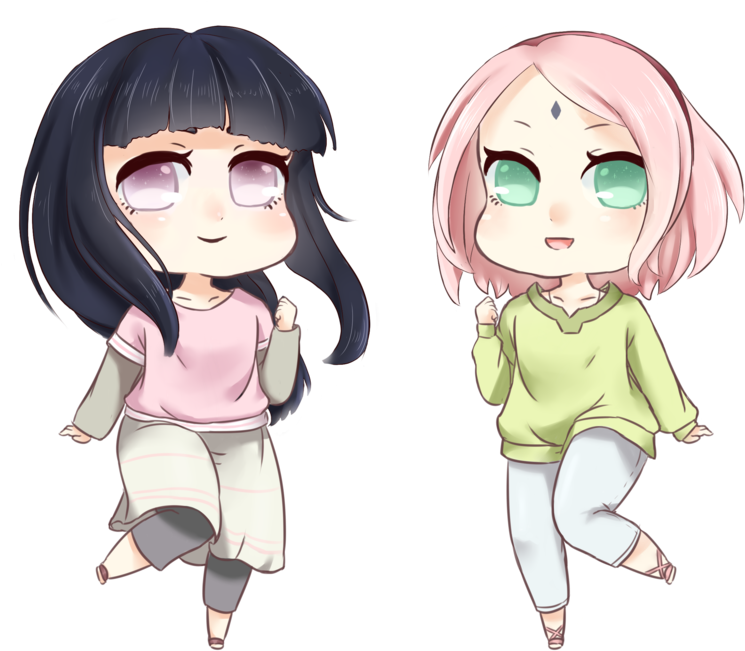 Sakura And Hinata - Hinata And Sakura Chibi (1024x800)
