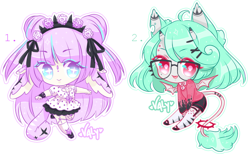 Pastel Goth / Punk Baby Wingus By Valyriana - Pastel Chibi Girl Goth (1063x681)