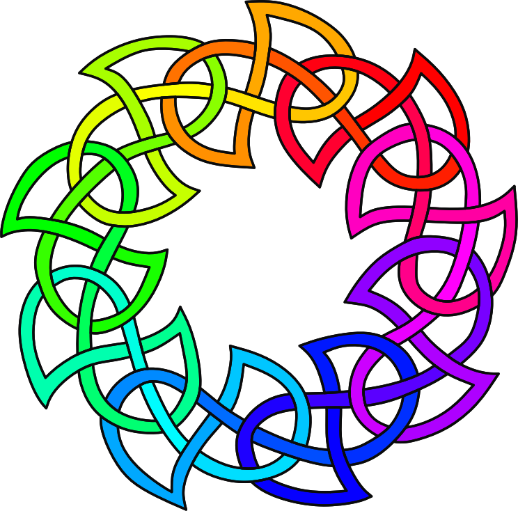Medium Image - Rainbow Pentacle Oval Sticker (744x734)