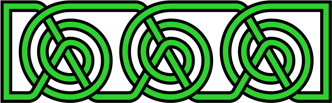 Semiregular Quasi Celtic Knot Linear Inrectangle - Celtic Knot Linear Transparent (1280x410)