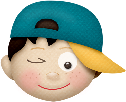 Winking Boy - Cartoon (500x500)