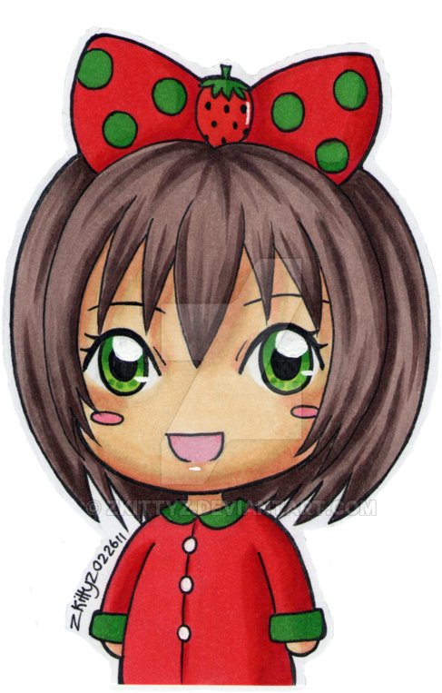 Strawberry Chibi By Zkittyz - Chibi (600x816)