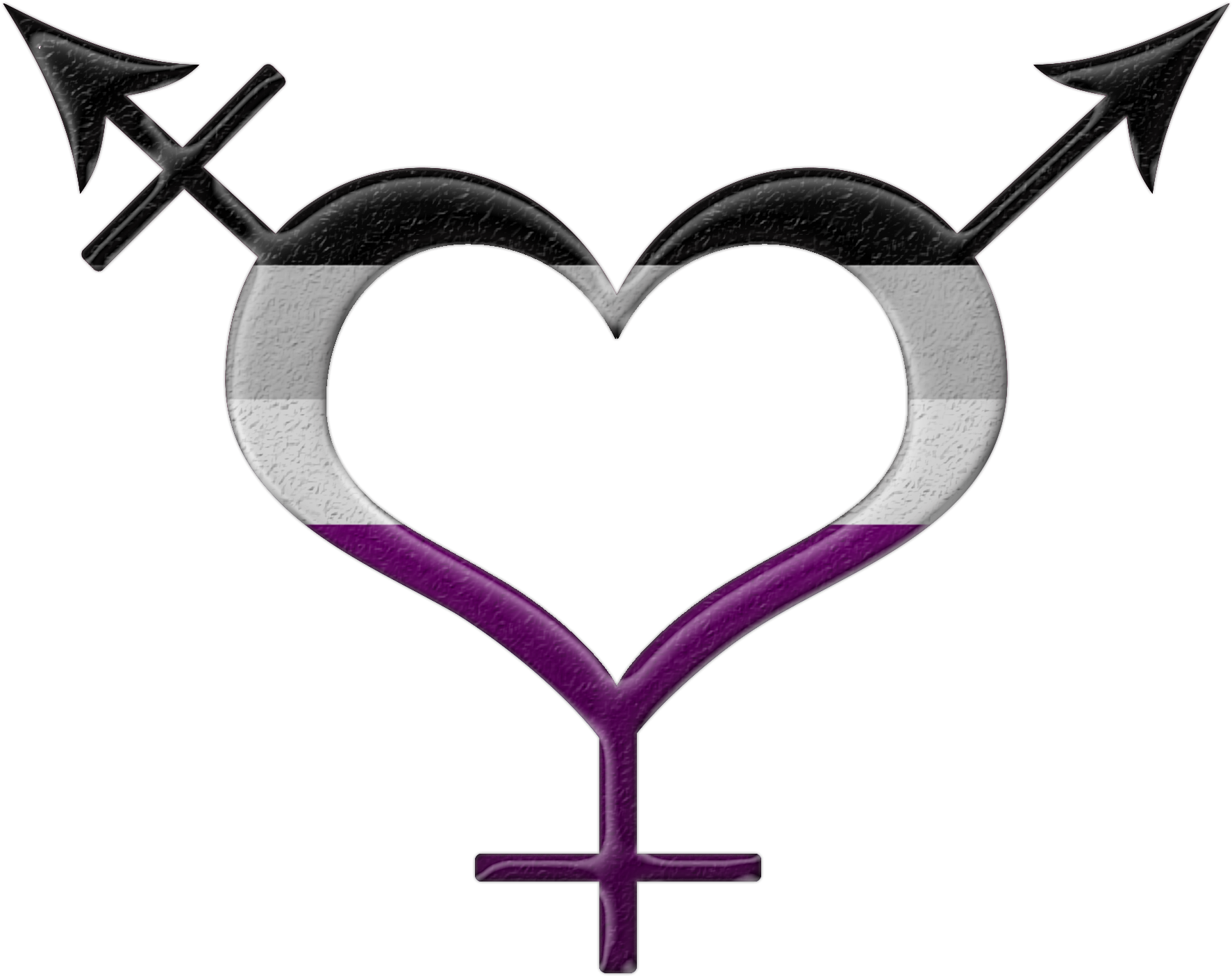 Asexual Pride Heart Shaped Gender Neutral Symbol In - Pan Sexual Symbol (1820x1500)