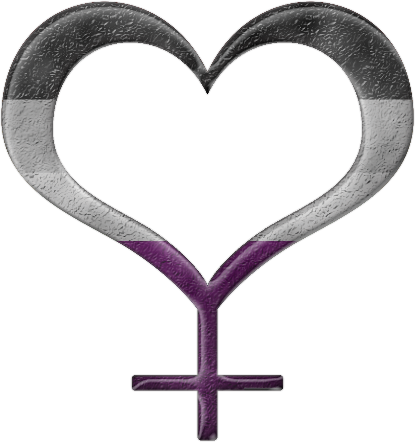 Asexual Pride Heart Shaped Female Gender Symbol In - Female Symbol Tattoo Heart (1580x1682)