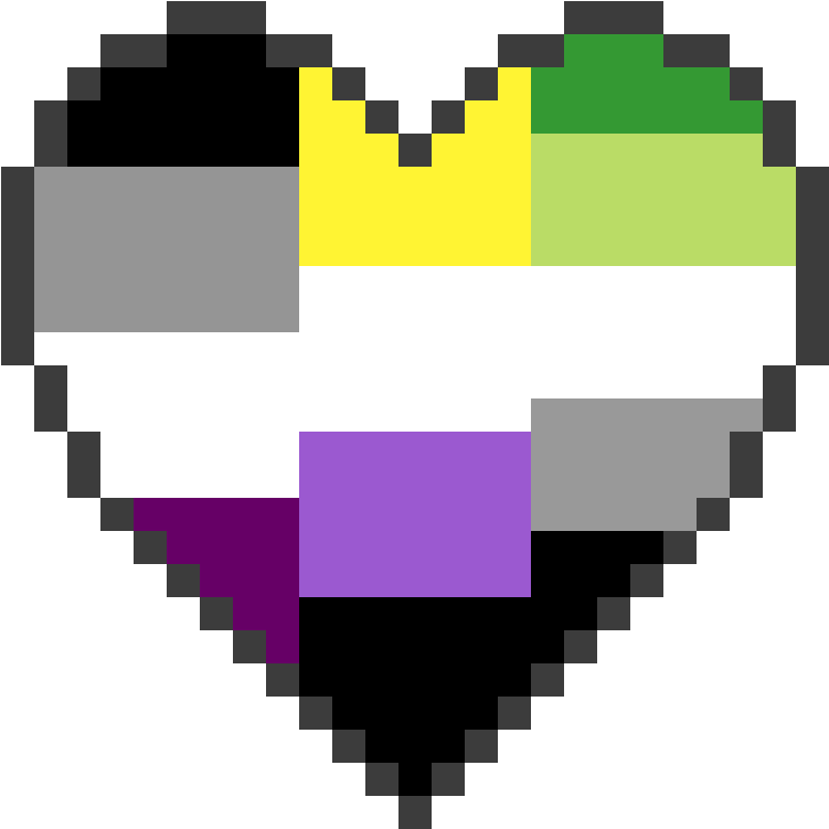[gif] Nonbinary Aromantic Asexual Pixel Heart - Nonbinary Pixel Gif (990x990)