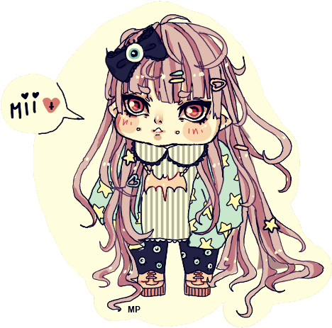 Pastel Goth Chibi - Drawing (479x482)