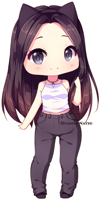 Celshading Chibi Commission For Carol Yay Yay More - Chibi Girl With Black Hair (363x690)