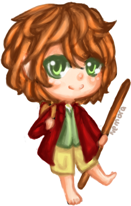 The Hobbit Bilbo Painted Chibi~ By Nemorafarraige On - The Hobbit Bilbo Painted Chibi~ By Nemorafarraige On (600x687)