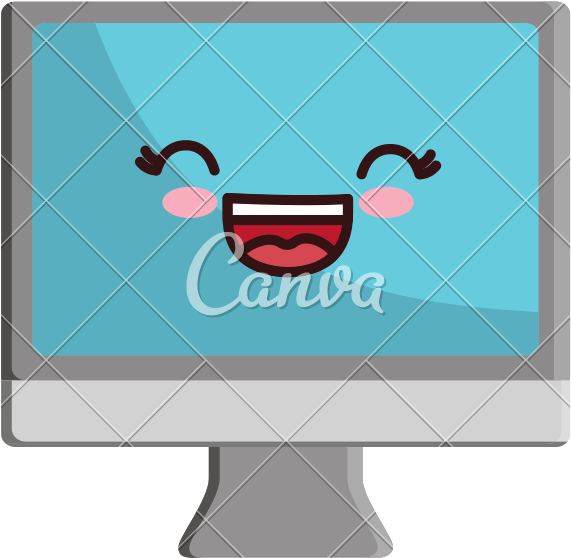 Monitor Computer Flat Icon - Illustration (800x800)