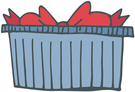 Blue Gift Box Red Bow Hand Drawn Cartoon Icon 7 Transparent - Gift (512x512)