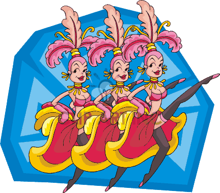Las Vegas Casino Clipart - Las Vegas Show Girl Cartoon (432x378)