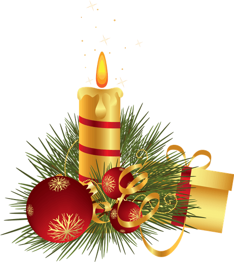 Christmas Candel Clipart - Christmas Candle Clipart (480x537)