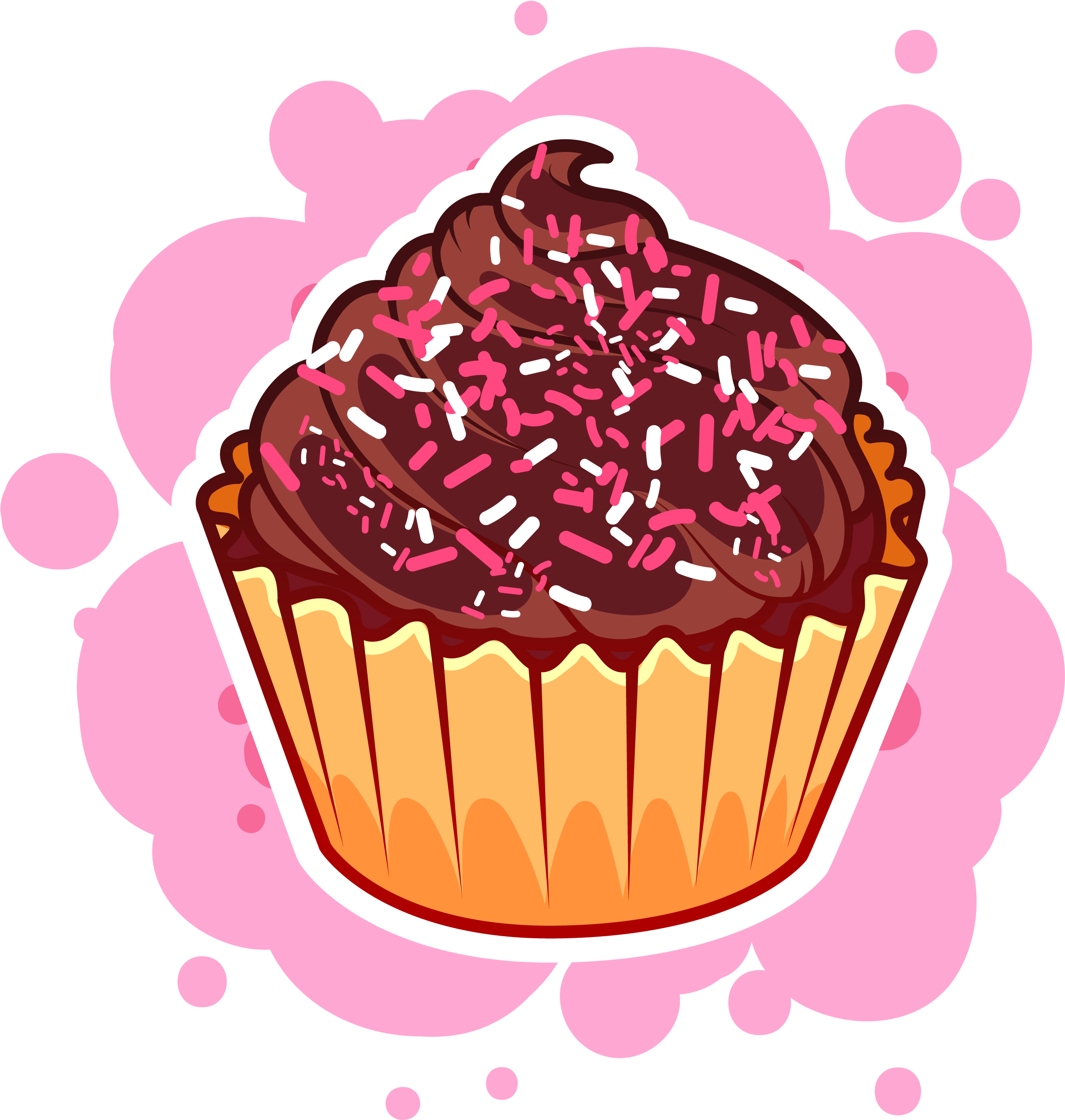 Christmas Cupcakes Molten Chocolate Cake Muffin - Euclidean Vector (2875x2888)