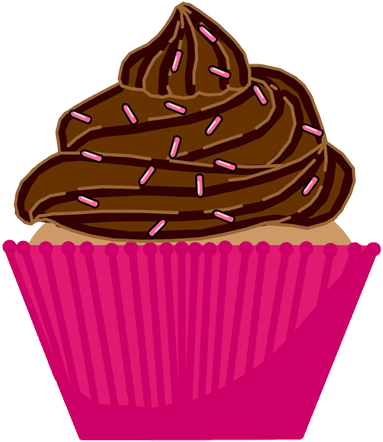 Pink Cupcake Drawing Cupcake With Cherry Clip Art At - Transparent Background Clipart Cakes (435x472)