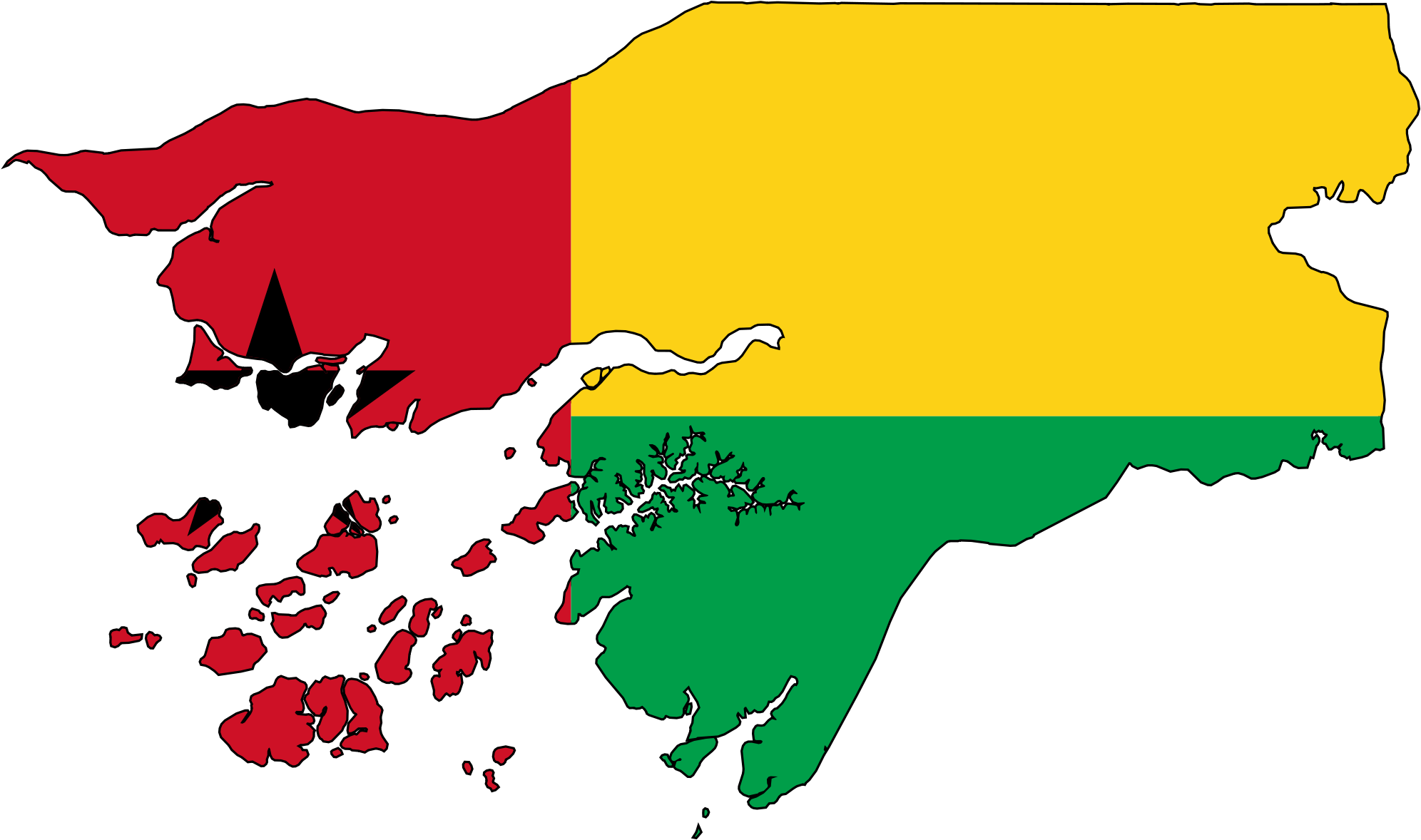 Flag Map Of Guinea Bissau Drapeau Bandiera Bandeira - Map And Flag Of Guinea Bissau (2048x1214)