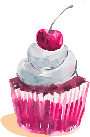 Cupcake Bakery Logo - Cupcake Watercolor Png (800x600)
