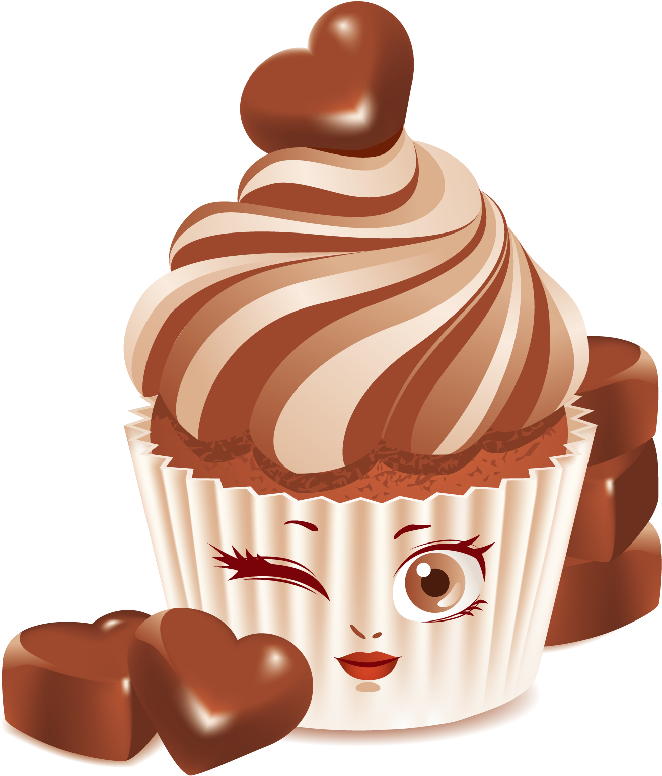 Cupcake Chocolate Cake Bakery - Full Color Decal Funny Cake Sticker, Funny Cake Decal, (1500x1565)