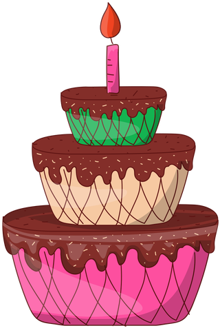 Three Floors Birthday Cake Cartoon Transparent Png - Desenho Bolo 3 Andares (512x512)