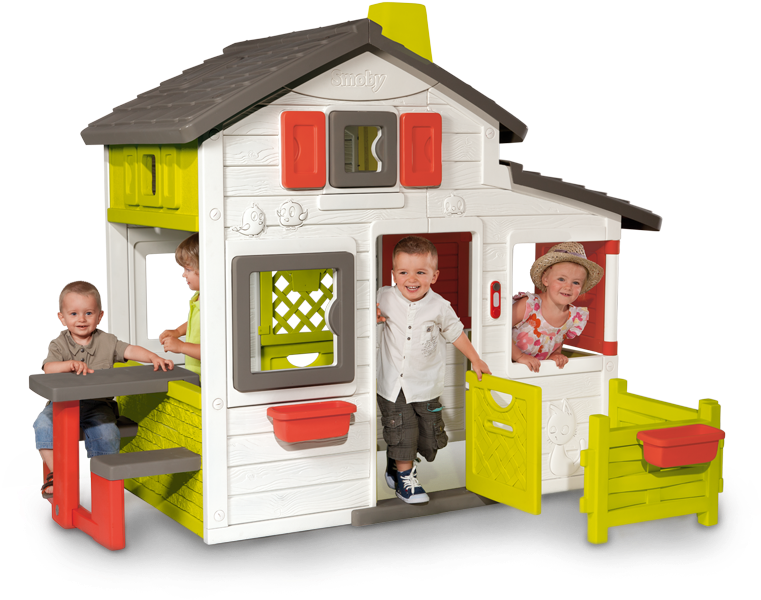 Friends House - Smoby Friends House Playhouse, Garden Play Equipment (800x800)