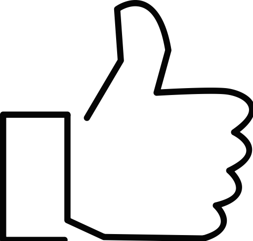 Continuous Line Media - Facebook Thumbs Up Icon Png White (512x487)