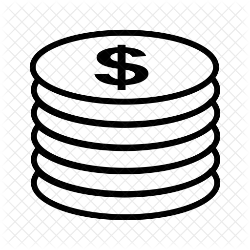 Coins, Stacked, Stack, Money, Buying, Funds, Economy, - Vector Graphics (512x512)