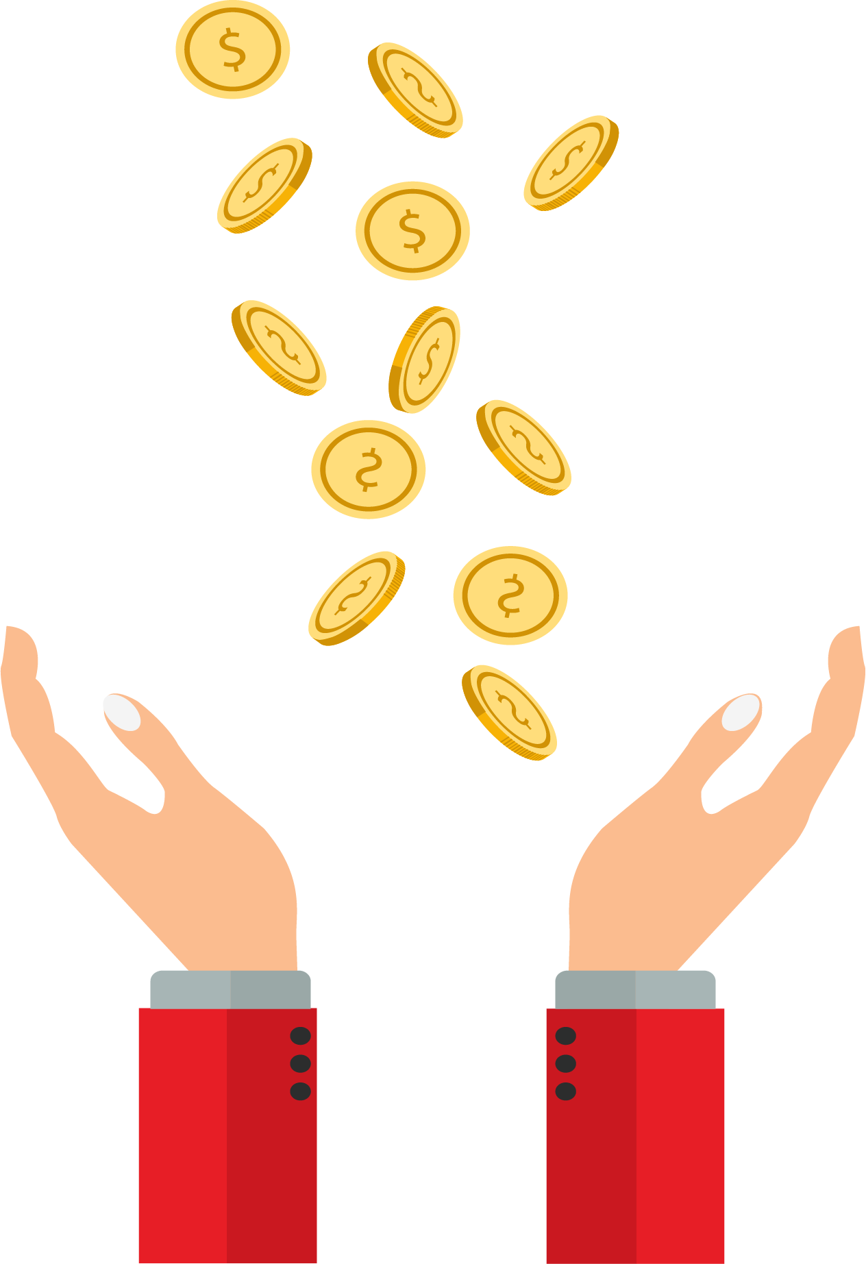 Flying Coins Clip Art - Clip Art (1264x1845)