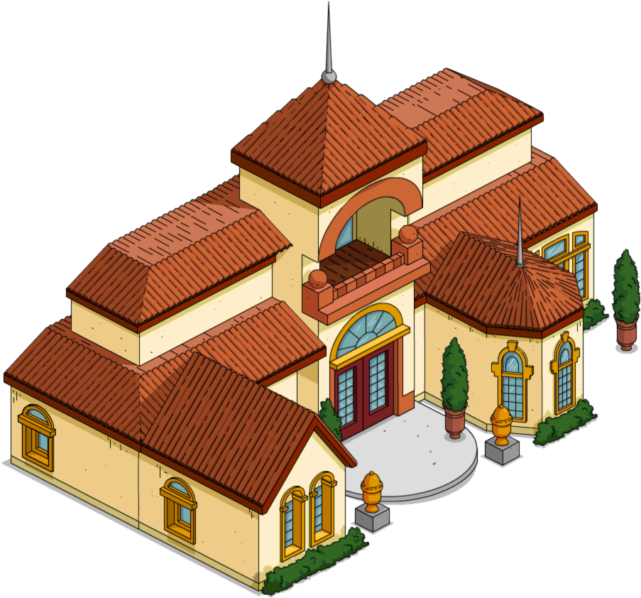 Krusty's Mansion - Simpsons Tapped Out Classic Mansion (903x842)