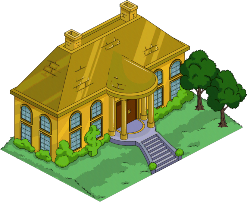 Solid Gold House - Simpsons Kent Brockman Home (820x670)