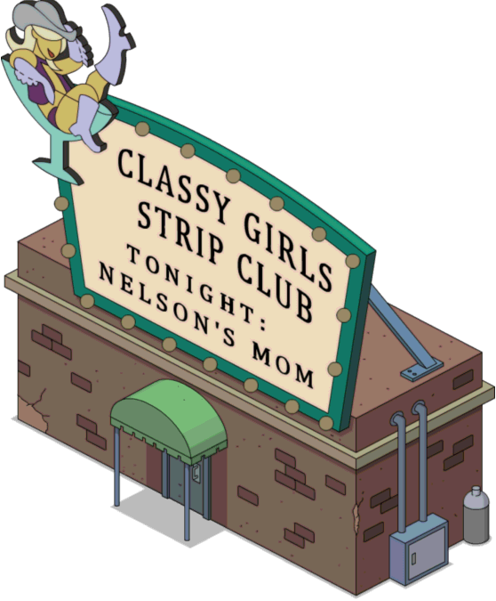 Classy Girl Strip Club - Simpsons Tapped Out Muntz (558x675)