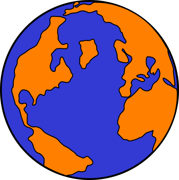 Orange And Blue Globe Svg Clip Arts 600 X 601 Px - Orange And Blue World (720x720)