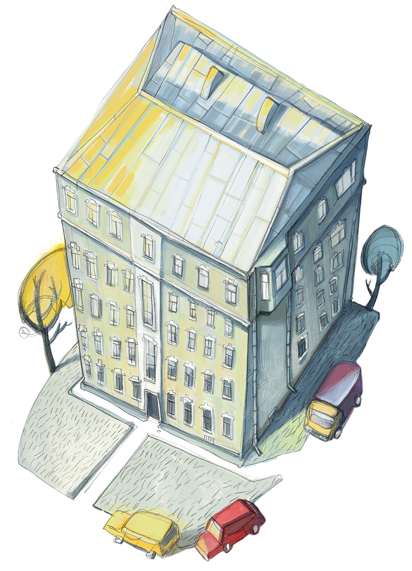 House Situated In One Of The Quiet Arbat Streets At - Arbat Street (827x1156)