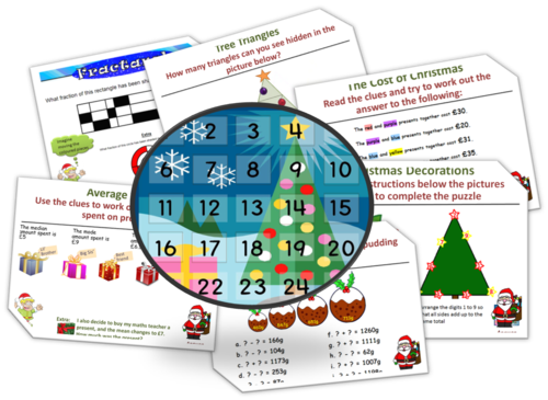 Christmas Maths Advent Starter Calendar - Advent Calendar (500x365)